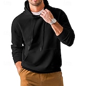 ieftine hanorace de bază pentru bărbați-Bărbați Hanorac cu Glugă Caisă Negru Capișon Simplu Jacquard Buzunar Sporturi &amp; Exterior Zilnic Concediu Poliester Șic Stradă De Bază Casual Vară Primăvară Îmbrăcăminte Hanorace hanorace