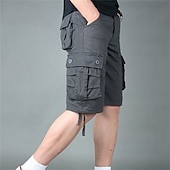 economico Classico-Per uomo Pantaloncini cargo Shorts Pantaloncini Estivi Multi-tasche Tasca con Patta Semplice Comodità Indossabile Lunghezza al ginocchio All&#039;aperto Sport Quotidiano Moda Casual Nero Giallo
