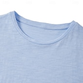 お買い得  コットンリネンTシャツ-男性用 Tシャツ 半袖 クルーネック 夏 平織り ファッション クラシック 快適 クルーネック ストリート カジュアル スポーツ ブラック ホワイト ブルー メンズトップTシャツ
