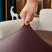 baratos Capa de cadeira-capas de assento para cadeira de jantar capa de assento à prova d&#039;água capas de assento de couro pu capas de assento de cadeira removível capa de almofada de assento de cadeira