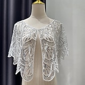 levne Šály a šátky-Retro Řvoucí 20s 20. léta 20. století šátek Wrap Přehozy přes ramena Velký Gatsby Buben dívka Flitry Maškarní kostým Dámské Svatební Večerní oslava Plesová maškaráda Dospělé Šátek