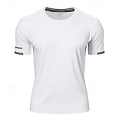cheap Men&#039;s Casual T-shirts-Men&#039;s Tee Short Sleeve Shirt Tee Top Short Sleeve Crewneck Spring &amp; Summer Solid / Plain Color Fashion Designer Quick Dry Reflective Strip Vacation Street Going out Black White Red Top Tee for Men