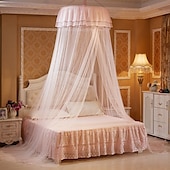 baratos Dossel e Cortinas de Cama-Canopy de cama para crianças com luzes canopy de duas camadas para cama tenda de berço de bebê para o quarto rede mosquiteiro para meninas e meninos