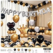 cheap Birthday Party Supplies-Birthday Party Scene Decoration Set - Multicolor Balloons with &#039;Happy Birthday&#039; Balloons Banner
