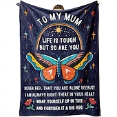 abordables Couvertures et plaids-couverture fête des mères, une lettre à maman, cadeau fête des mères, couverture douce et confortable, cadeau parfait pour maman, motif floral ou cœur, chaud et confortable