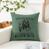 billiga Kuddfodral för semester-Påsk Jesus Dekorativa Kuddöverdrag 1PC Mjukt Fyrkantigt Soffkuddcase Kuddöverdrag för Sovrum Vardagsrum Soffa Stol Röd Grön Grå