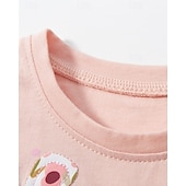 tanie Casualowe sukienki-Dzieci Dla dziewczynek Sukienka Kwiat Krótki rękaw Na zewnątrz Codzienny Moda Godny podziwu 100% bawełna Do kolan Codzienne sukienki Sukienka A line Lato Wiosna 4 lata + Rumiany róż