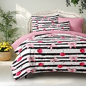 baratos 100% algodão-Capa de Edredom Romântica Tamanho King Conjunto de Roupas de Cama Conjuntos de Cama Capa de Cobertor Macia Leve Capa de Cobertor com 2 Capas de Travesseiro para Verão Primavera