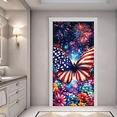 preiswerte Garage- und Türbanner-Unabhängigkeitstag 4. Juli Türdekorationen Türabdeckungen amerikanischer Türteppich Türvorhang Dekoration Hintergrund Innen/Außen-Türbanner für Eingangstür Bauernhaus