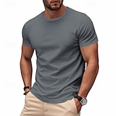 economico Magliette casual da uomo-Per uomo Maglietta Camicia a Maniche Corte Manica Corta Girocollo Primavera &amp; Autunno Colore Solido / Tinta Unita Moda Designer Asciugatura Rapida Vacanza Streetwear Uscire Nero Bianco Rosso