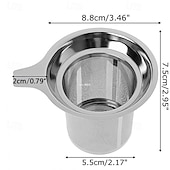 cheap Drinkware-Tea Infuser for Loose Tea Extra Fine Mesh Tea Strainer Stainless Steel Tea Steeper with Large Capacity Easy to Clean Single Handle for Hanging on Mugs Cups Teapot