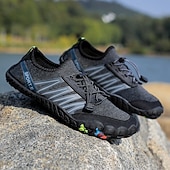 economico Sneakers Casual-scarpe da ginnastica da uomo a piedi nudi - rosso brillante, suola robusta, design senza lacci - perfette per escursioni e avventure all'aria aperta