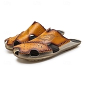 abordables Sandales décontractées-Sandales d&#039;extérieur en similicuir pour hommes avec semelle robuste et design respirant – chaussures confortables pour la randonnée et les vêtements décontractés