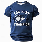 お買い得  メンズおもしろTシャツ-男性用面白いエッグハントチャンピオングラフィックTシャツ - 受胎ユーモア精子と卵のTシャツ