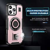 Недорогие Чехлы для iPhone-телефон Кейс для Назначение iPhone 16 Про Макс Плюс Айфон 15 Про Макс Плюс iPhone 14 13 12 Pro Max Plus Кейс на заднюю панель Кольца-держатели Защита от удара Ретро ТПУ ПК