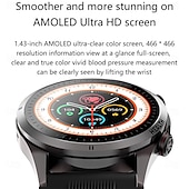 Χαμηλού Κόστους Smartwatch-S26 Έξυπνο Ρολόι 1.43 ίντσες Έξυπνο Ρολόι Bluetooth ECG+PPG Παρακολούθηση Θερμοκρασίας Πεδόμετρο Συμβατό με Android iOS Άνδρες Χωρίς Χέρια Κλήσεις Υπενθύμιση Μηνυμάτων 49mm Ρολόι