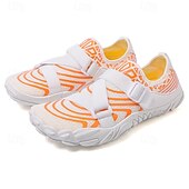 preiswerte Sneaker für Herren-Barfuß-Wasserschuhe für Herren – weiß und orange, schnelltrocknend, verstellbarer Klettverschluss – ideal für Strand- und Wasseraktivitäten