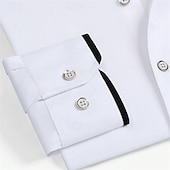 cheap Men&#039;s Button Down Shirts-Men&#039;s Dress Shirt Button Down Shirt Solid / Plain Color Wedding Light Blue White Light Green Pink Long Sleeve Square All Seasons Clothing Apparel Color Block