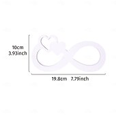 cheap Statues-Minimalist White Infinity Symbol with Heart Decor – PVC Tabletop Ornament for Home Decoration, Festive Decor, and Warm Wedding Theme Display