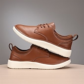 cheap Men&#039;s Sneakers-Men&#039;s Navy Blue Leather Oxford Shoes – Classic Lace-Up Dress Shoes for Business &amp; Formal Events