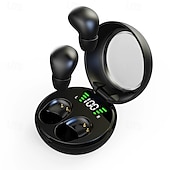 economico Cuffie TWS wireless-Cuffie Mini Wireless 5.3 per Sonno con Touch Biometrico Suono HiFi Stereo Display Digitale LED Cavo Antinodoso Auricolari Semi-Open-Back per Esercizio