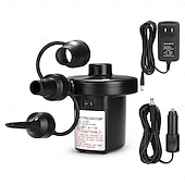 abordables Pompes de gonflage-Pompe à air électrique portable à remplissage rapide avec 3 buses, gonfleur/dégonfleur AC/12 V CC pour matelas pneumatiques de camping en plein air