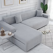 cheap Sofa Cover-Elastic Jacquard Fabric Sofa Cover Stretch Couch Cover Sectional L Shape Sofa Slipcover Corner Case for Living Room 1/2/3/4 Seat