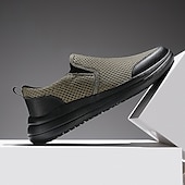 billiga Slip-ons och loafers till herrar-moderna slip-on-sneakers för män, grå mesh med elastisk slingring, snygga och bekväma urbana skor