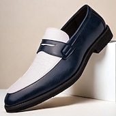 abordables Chaussures sans lacets &amp; mocassins-mocassins en similicuir rouge et blanc pour hommes - chaussures habillées bicolores élégantes pour les affaires et les événements spéciaux