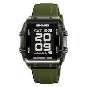 cheap Digital Watches-SKMEI 2409 Waterproof Electronic Watch Luxury Outdoor Countdown Stopwatch Digital Wristwatch For Man Women Calendar Led Light Silicone Watch