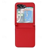 cheap Samsung Cases-Phone Case For Samsung Galaxy Z Flip 7 Z Flip 6 Z Flip 5 Z Flip 4 Back Cover Magnetic Support Wireless Charging Card Slot Retro TPU PU Leather