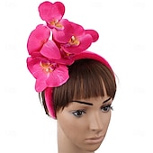 abordables Fascinators-accessoire Polyester Mariage Soirée Élégant Mariage Avec Fleur Casque Couvre-chef