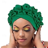 baratos Capacete de Casamento-Chapéu Combinação Poliéster / Algodão Chapéu mole turbantes Casamento Casual Boho Com Fru-Fru Cor Pura Capacete Chapéu