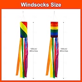 economico Bandiere da Giardino, Striscione-Giugno Mese del Pride Bandiera di Colonna Windsock Arcobaleno Volare nella Brezza Bandiera Decorativa per Giardino LGBT+ con Code Arcobaleno Lunghe Felice Pride