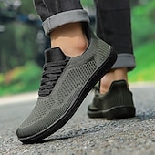 billiga Vardagssneakers-barfota vardagssneakers för män - modern svart, andningsbar mesh, komfortsula - lämplig för dagligt bruk och lätta sporter