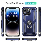 abordables Carcasas iPhone-Funda para iPhone 16 Pro Max Plus iPhone 15 Pro Max Plus iPhone 14 13 12 11 Pro Max Plus Carcasa trasera con soporte magnético antichoque retro TPU PC