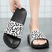 abordables Sandales décontractées-Sandales à enfiler pour homme à imprimé léopard : chaussures décontractées et élégantes pour l&#039;été et les sorties à la plage