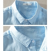 cheap Business Casual-Men&#039;s Linen Shirt Minimalist Aloha Shirt Casual Shirt Cotton Linen Shirt Button Up Shirt Coconut Tree Vacation Street White Dark Navy Sky Blue Gray Short Sleeve Lapel Summer Clothing Apparel