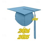 お買い得  職業コスチューム-2025 マット卒業キャップ、2025 タッセル付き、大人用、高校生、学士、修士