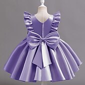 preiswerte Partykleider-Kleinkind Mädchen Partykleid Blumen Ärmellos Hochzeit Party Gerafft Reißverschluss Knotenbinde Niedlich Prinzessin Polyester Knielang Partykleid Sommer Frühling Herbst 4-7 Jahre Weiß Champagner