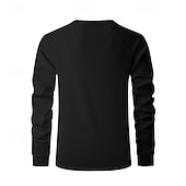 levne základní trička-Pánské Tričko s knoflíkem Tričko Waffle Henley košile Tričko Henley Dlouhý rukáv Henley Jaro Podzim Bez vzoru Módní Designové Základní Knoflíky Dovolená ulice Jdeme ven Černá Bílá Královská modř Top