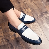 abordables Chaussures sans lacets &amp; mocassins-mocassins en similicuir rouge et blanc pour hommes - chaussures habillées bicolores élégantes pour les affaires et les événements spéciaux
