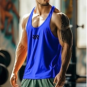 ieftine Tricouri de Sală-Bărbați Bluză Vestă Cămașă fără mâneci Tricou Gym Muscle Fără manșon În U Vară Simplu Modă Clasic Comfortabil Casual Sport Concediu Negru Alb Galben Top tricou pentru bărbați