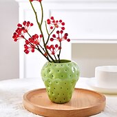 cheap Vases &amp; Basket-Strawberry Vase, Colorful Resin Handmade Decorative Flower Pot, Red, Pink, Green Options, Adorable Desktop Ornament for Home, Dining Table, Indoor Plants, Succulents, and Floral Arrangements
