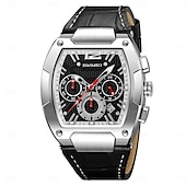 abordables Montres à quartz-Montre à quartz SKMEI pour homme luxe grand cadran montre d&#039;affaires extérieure chronomètre lumineux calendrier montre en cuir étanche