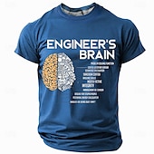 billiga Roliga T-shirts för män-Herr Rolig Ingenjör T-shirt Kortärmad T-shirt 3D-tryck Rund hals Skjorta Mode Dagligen Gata Dagligen Svart Rubinrött Blå Sommar Vår Kläder S M L XL XXL XXXL