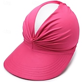 cheap Home Hats-Sun Hats for Women UV Protection Sun Visor Wide Brim Summer Hats with Ponytail