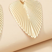abordables Pendientes-Mujer Pendiente Clásico Forma de Hoja Elegante Aretes Joyas Dorado Para Boda Fiesta 1 Par