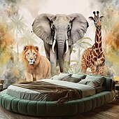 preiswerte tierische Wandteppiche-Afrikanische Tiere hängender Wandteppich Wandkunst großer Wandteppich Wandmalerei Foto Hintergrund Decke Vorhang Heim Schlafzimmer Wohnzimmer Dekoration