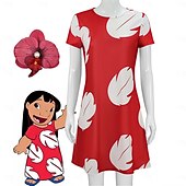 billige Kvinners kostymer-Lilo Kjoler Cosplay kostyme Karnevalskostyme Kle deg opp Film-Cosplay for Dame Voksne Halloween Karneval Verdens bokdag Ytelse Fest